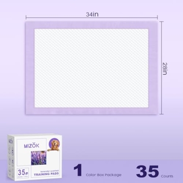 MIZOK Lavender-Scented Dog Pee Pads Extra Large 28x34in