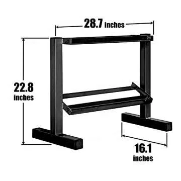 WF Athletic Supply 5-25Lb Rubber Coated Hex Dumbbell Set with Two Tier Storage Rack Non-Slip Hex Shape for Muscle Toning, Strength Building & Weight Loss, Black Rack, Contour Handle