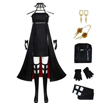 Lmetsky Yor Cosplay CostumeYor Cosplay Dress Outfit Uniform Headband Earring Accessories Women Halloween