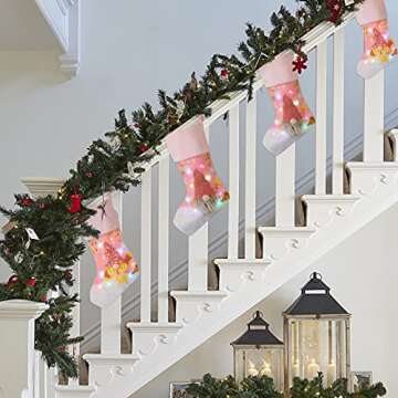 Coxeer LED Christmas Stockings for Kids & Family Holiday Decor