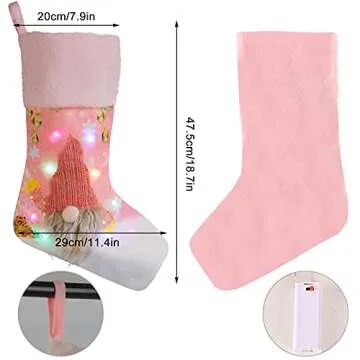 Coxeer LED Christmas Stockings for Kids & Family Holiday Decor
