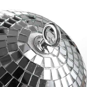 Suwimut 2 Pack Disco Light Mirror Ball, 8 Inches Cool and Fun Large Silver Hanging Disco Ball with Hanging Ring for Retro Party, Home Bands Decorations, New Years Celebration