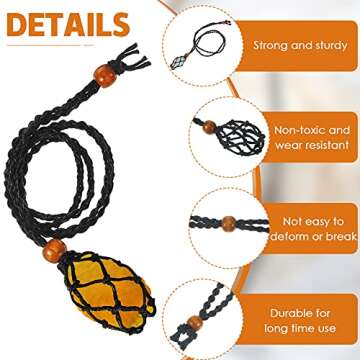 4 Pieces Crystal Necklace Cord Empty Stone Holder Empty Stone Holder Replacement Rope Quartz Necklace Cord for DIY Jewelry Craft Bracelet