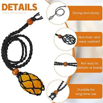 4 Pieces Crystal Necklace Cord Empty Stone Holder Empty Stone Holder Replacement Rope Quartz Necklace Cord for DIY Jewelry Craft Bracelet