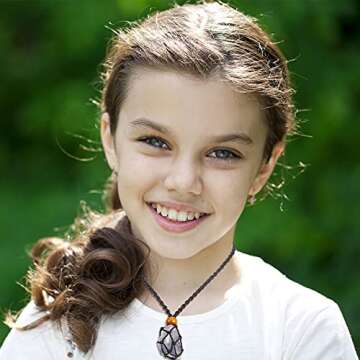 4 Pieces Crystal Necklace Cord Empty Stone Holder Empty Stone Holder Replacement Rope Quartz Necklace Cord for DIY Jewelry Craft Bracelet