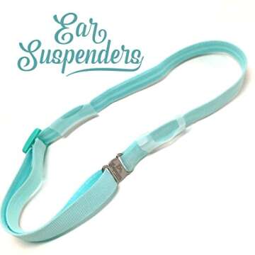Ear Suspenders Headband for Hearing Aid Retention (Light Blue)