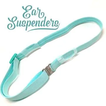 Ear Suspenders Headband for Hearing Aid Retention (Light Blue)