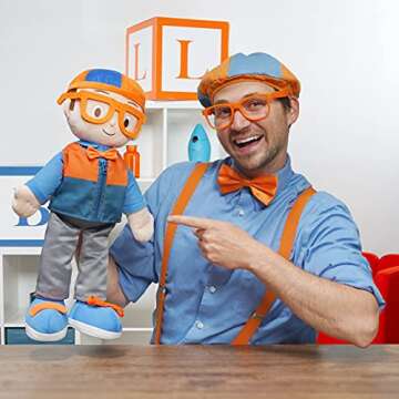 Blippi Get Ready and Play Plush - 20-inch Dress Up Plush with Sounds, Teaches Children to Tie Shoes,...