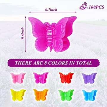 Mandalahuang Hair Clip, 100 Pcs Butterfly Hair Clips for Girls, Pastel, Rainbow, Mini Hair Clips for...
