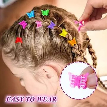 Shop 100 Pcs Butterfly Hair Clips for Girls, Mini Clips