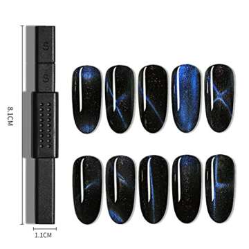 SILPECWEE 15Pcs Nail Magnet Set Cat Eye Gel Nail Polish Magnet Wand Magnetic Nail Polish Cat Eye Magnet for Nails Cat Eye Magnets Sticks Nail Design Tools Nail Art Accessories