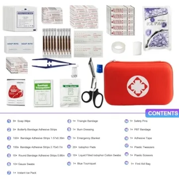 275Pcs Compact Car First Aid Kit for Travel & Emergencies