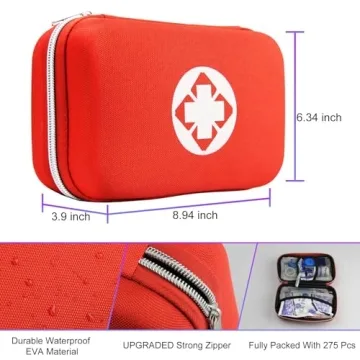275Pcs Compact Car First Aid Kit for Travel & Emergencies