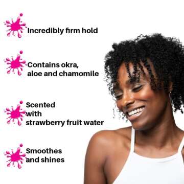 Ecoslay Jello Shot Gel - Extra Firm, Strong Hold Aloe & Okra Formula for Kinky Curly Type 4c Hair - Long-Lasting Women's Curly Hairstyling Solution - 8oz