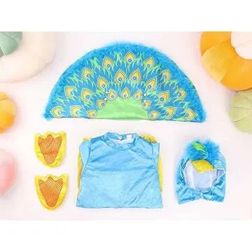 LY WONDERFUL Halloween 3-24M Animal Peacock Baby Toddler Funny Costume Cosplay Romper (13-18 Months)