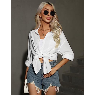 HOTOUCH Women's Oversized Cotton Linen Blouse - Stylish Comfort