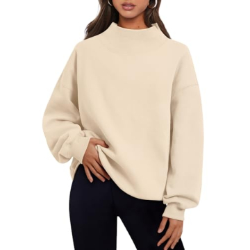 Trendy Queen Women's Oversized Turtleneck Sweatshirt - Y2K Fleece Hoodie
