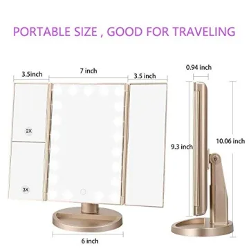 DeWEISN LED Makeup Mirror 21 Lights 3X Magnification