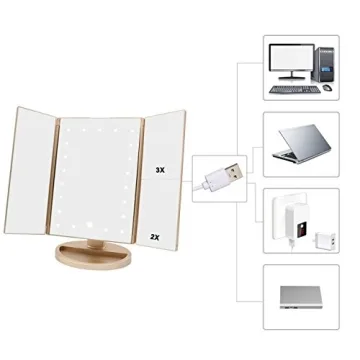 DeWEISN LED Makeup Mirror 21 Lights 3X Magnification