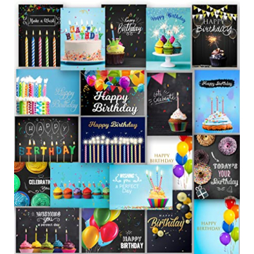 100 Happy Birthday Cards - Bulk Set with Envelopes & Stickers