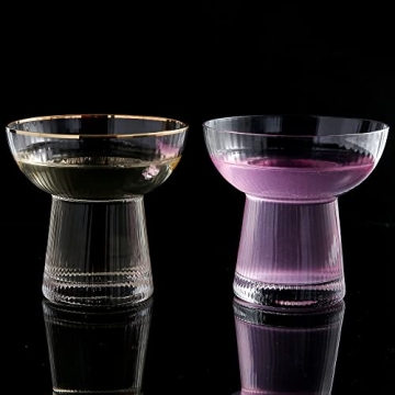 Lysenn Gold Rim Stemless Margarita Glasses Set Premium Quality