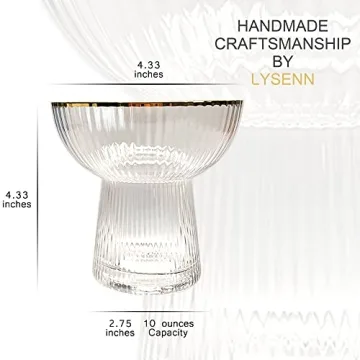 Lysenn Gold Rim Stemless Margarita Glasses Set Premium Quality