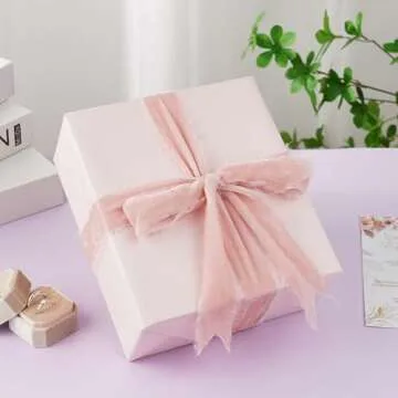 DINDOSAL Dusty Pink Silk Velvet Ribbon 1.5 Inch Pink Frayed Edge Ribbon Rustic Style Fringe Gift Ribbon Raw Edge Boho Ribbon Wedding Invitation Bridal Bouquet Ribbon -3yards