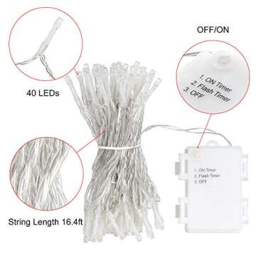 Lvydec 2 Pack Fall Garland Decoration - 5.8ft/Strand Artificial Maple Garland with 16ft 40 LED String Lights for Home Wedding Party Thankgiving