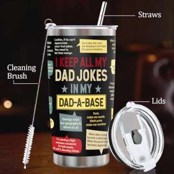 Gifts for Dad-Christmas Gifts for Dad Husband Grandpa Adults Step Dad,Funny Gifts Stocking Stuffers for Men Dad Birthday Gift for Dad-Dad Gifts for Fathers Day Thanksgiving -Dad Joke Tumbler 20oz