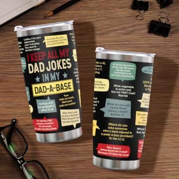Gifts for Dad-Christmas Gifts for Dad Husband Grandpa Adults Step Dad,Funny Gifts Stocking Stuffers for Men Dad Birthday Gift for Dad-Dad Gifts for Fathers Day Thanksgiving -Dad Joke Tumbler 20oz