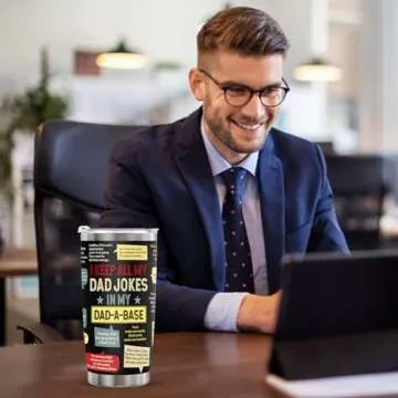 Gifts for Dad-Christmas Gifts for Dad Husband Grandpa Adults Step Dad,Funny Gifts Stocking Stuffers for Men Dad Birthday Gift for Dad-Dad Gifts for Fathers Day Thanksgiving -Dad Joke Tumbler 20oz