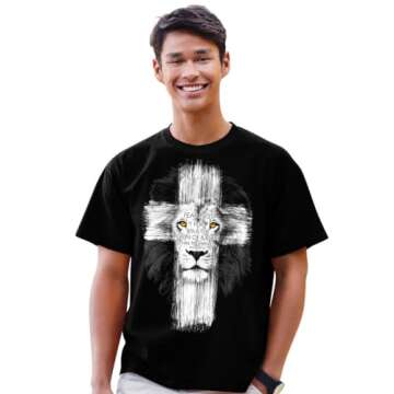 Bold Lion Cross T-Shirt - Stylish & Comfortable Apparel
