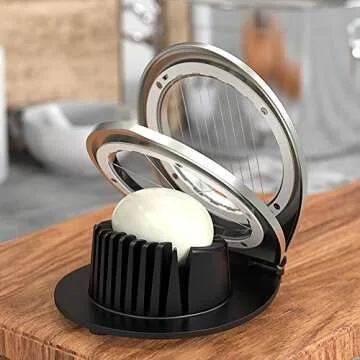 Egg Slicer, BIBURY Egg Slicer for Hard Boiled Eggs, Heavy Duty Egg Cutter for Egg Strawberry Mushroom Soft Fruit, Stainless Steel Wire with 3 Slicing Styles, Easy to Clean