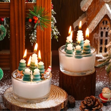 Conelist 2 Pack Christmas Aspen Scented Tree Candles Winter Forest Viral Tape Tree Candle Christmas ...