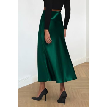 PRETTYGARDEN Women's Summer Midi Satin Skirt for All Occasions
