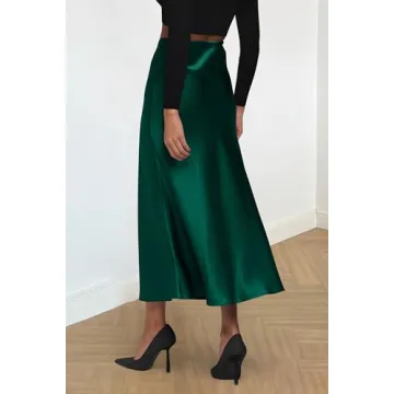 PRETTYGARDEN Women's Summer Midi Satin Skirt for All Occasions