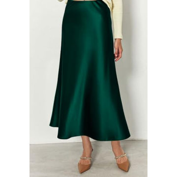PRETTYGARDEN Women's Summer Midi Satin Skirt for All Occasions