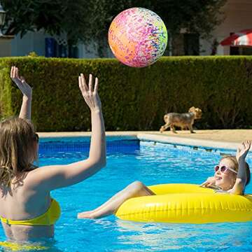 Hiboom Swimming Pool Diving Balls Underwater, Pools Toys Ball with Water Filling Adapter for Under Water Passing, Dribbling, Diving and Pool Games for Teens, Adults (Water Color Style)