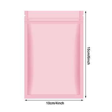 Blulu 100 Pieces Resealable Foil Pouch Bags Holographic Packaging Foil Storage Bags for Food Storage...