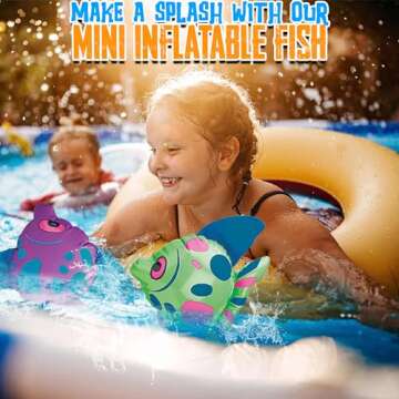 Fun Express Mini Inflatable Fish (Set of 12) sea Themed Party Decorations - VBS Vacation Bible School Supplies/Decor