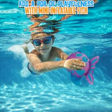 Fun Express Mini Inflatable Fish (Set of 12) sea Themed Party Decorations - VBS Vacation Bible School Supplies/Decor