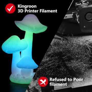 Kingroon Glow in The Dark Rainbow PLA Filament 1.75mm 1KG