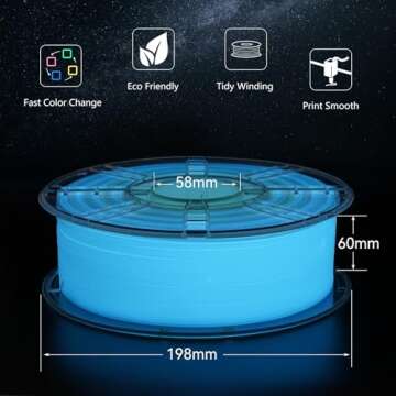 Kingroon Glow in The Dark Rainbow PLA Filament 1.75mm 1KG