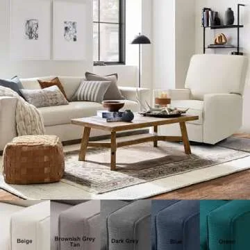 Harkawon Swivel Rocker Recliner Chair, Glider Rocker Recliner, Rocking Chair Nursery, Fabric Chair with High Back, Deep Seat, for Living Room, Bedroom, Beige