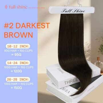 Full Shine Brown Clip-in Hair Extensions for Women