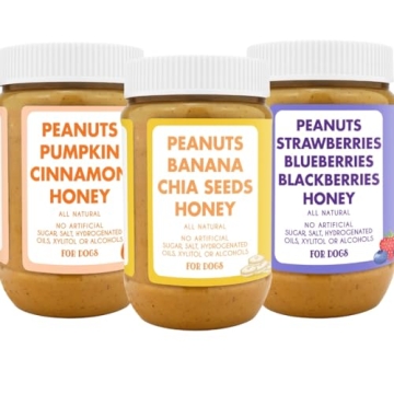 All Natural Dog Peanut Butter - Set of 3 Healthy Treats