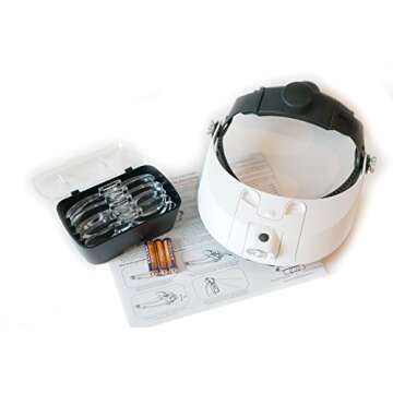 101Color Head Mount Magnifier with LED Light & Lenses