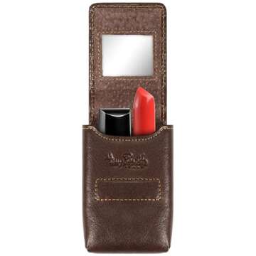 Tony Perotti CUSTOM PERSONALIZED INITIALS ENGRAVING Womens Italian Bull Leather Top Flap Double Lips...