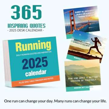 2025 Desk Calendar - Daily Running Quotes for Motivation