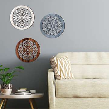 Blulu 3-Piece Rustic Wall Decor for Home and Office